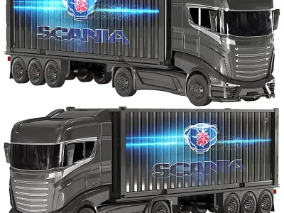 Scania R1000 Low-poly 3D model