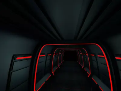 Sci Fi Corridor 3D model 172