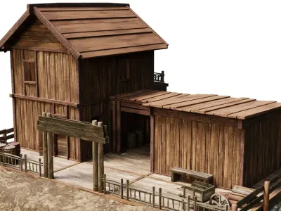 Old Lake House 25 PBR 4K GameReady Low-poly 3D model