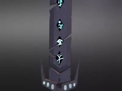 Arugal sword with lights Low-poly 3D model