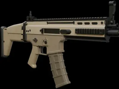 SCAR-H assault rifle Low-poly 3D model