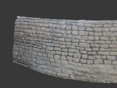 Stone Brick Wall Scan Low-poly 3D model