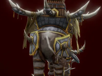 war elephant  Low-poly 3D model