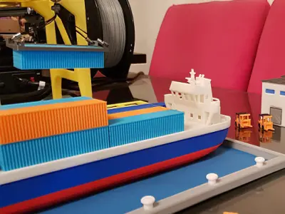 CONTAINER PORT SCALE MODEL - MAQUETTE 3D model