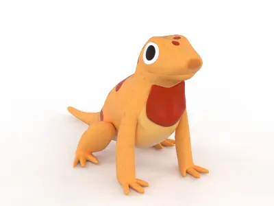 Dinosaurs Gecko 3d model ready to use Low-poly 3D model