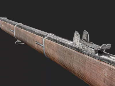 Krag Petersson M1876 with Bayonet Low-poly 3D model