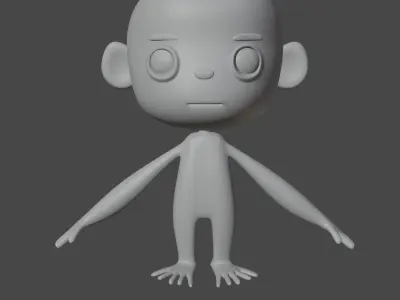 Yellow Monkey Low-poly 3D model