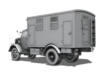 Opel Blitz - 3t  Truck with Kofferaufbau 3D model