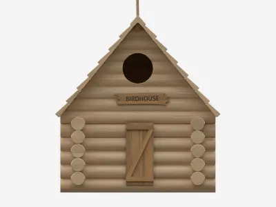 Log Cabin Birdhouse 3D model