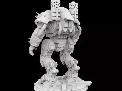 Battle Damaged Robot Mech 3D Printable Model  3D print model purchase
