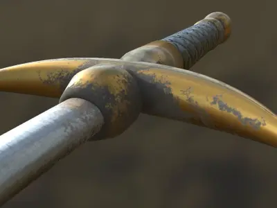 Needle sword Low-poly 3D model