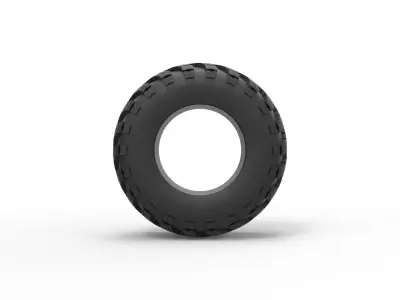 Military KRAZ tire VID-201 Scale 1 to 25 3D print model