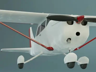 Cessna 172 3D model  Low-poly 3D model