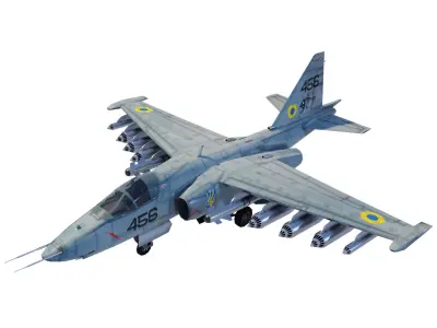 Sukhoi SU-25 Frogfoot Low-poly 3D model