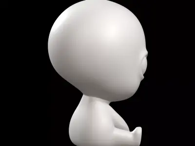 Cute Alien Figurine 3D Print Model Sci Fi Character 3D print model