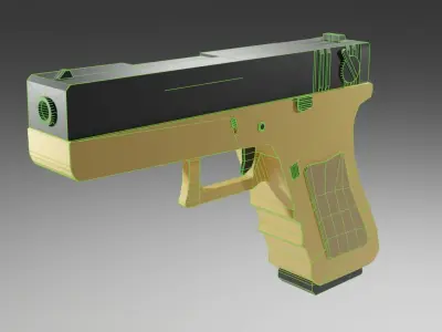 Modular Glock - 18 Low Poly Low-poly 3D model