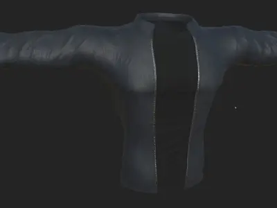 Jacket made on leather and with camo texture Low-poly 3D model