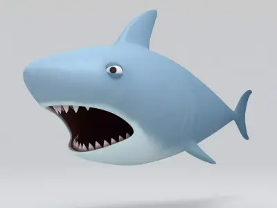 Shark cartoon 3D model