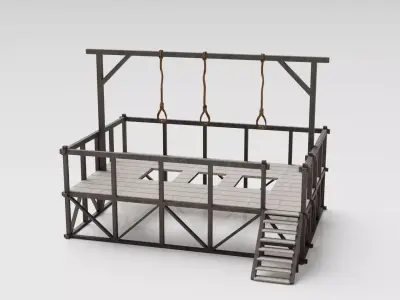 Medieval Gallows Low-poly 3D model