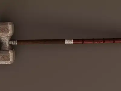 Viking War hammer Low-poly 3D model purchase