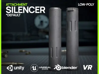 Silencer Default - GameReady model Low-poly 3D model