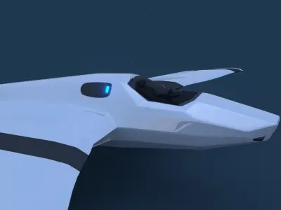 Futuristic Sky glyder Low-poly 3D model