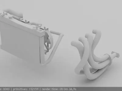 SR20 DET Nissan engine 3D model