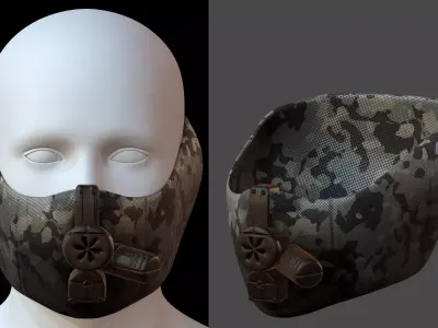 Gas mask helmet 3d model scifi Low-poly  Low-poly 3D model 555