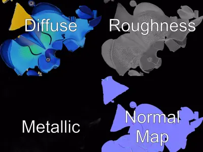 Blue Tang Fish model pack Low-poly 3D model