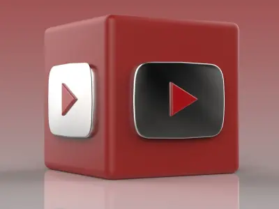 Youtube Logo Low-poly 3D model