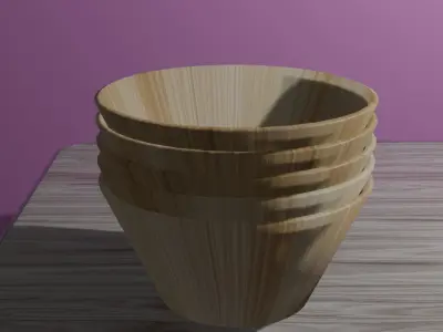 Bowls Plates and Glass Cups Free 3D model