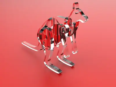 Diy assembled kangaroo toy model and cnc processing file 3D model