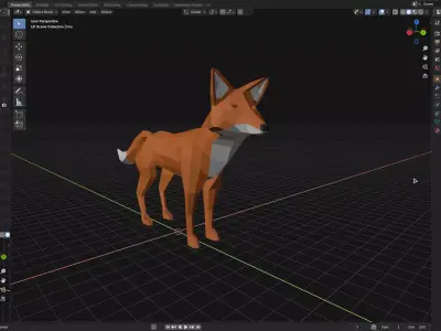 Low-Poly Fox 3D model