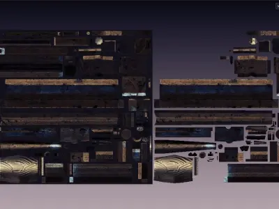 Ballista Lithobolos stone thrower Low-poly 3D model