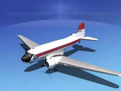 Douglas DC-3 FAA 3D model