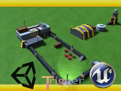 Pack Sci-fi X Free low-poly 3D model