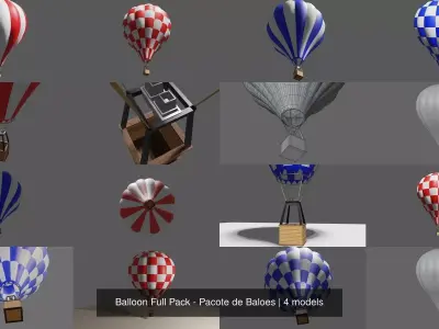 Balloon Full Pack - Pacote de Baloes 3D Model Collection