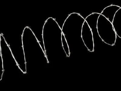 barbed wire high detailed 3D model