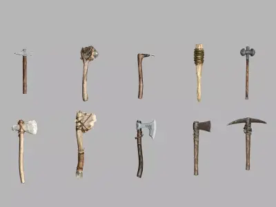 Medieval Polearms Weapon Pack 04 Low-poly 3D Model Low-poly 3D model