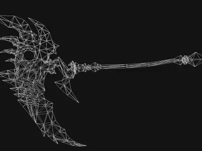 Ice Scythe Low-poly 3D model