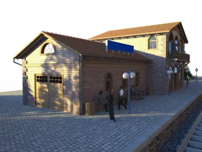 Railway station 3D model