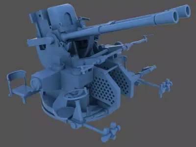 Breda 37-54 twin - Commercial license - 1-72 scale 3D print model