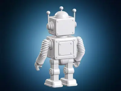 Retro Robot Boxy Vintage 3D Print Model 3D print model