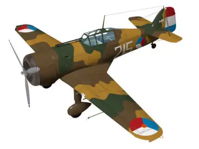fokker D-XXI 3D model