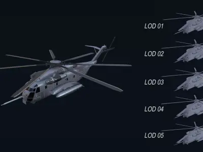 Asset - Army - CH 53E Super Stallion 3D MODEL Low-poly 3D model