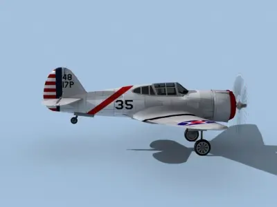 Curtiss P-36C Hawk V04 USAAF 3D model