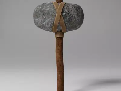 Primitive Neanderthal Axe Free 3D model