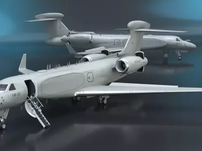 Gulfstream G550 CAEW Rigged 3D model