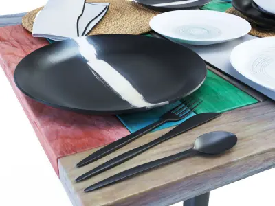 Table set Barkowski Free 3D model
