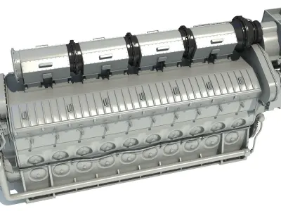 Locomotive Electro-Motive Diesel Engine 3D model